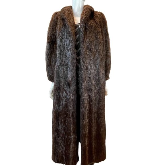 Evans Womens Fisher Fur Over Coat Open Front Long Sleeve Brown Size Large - Picture 1 of 6